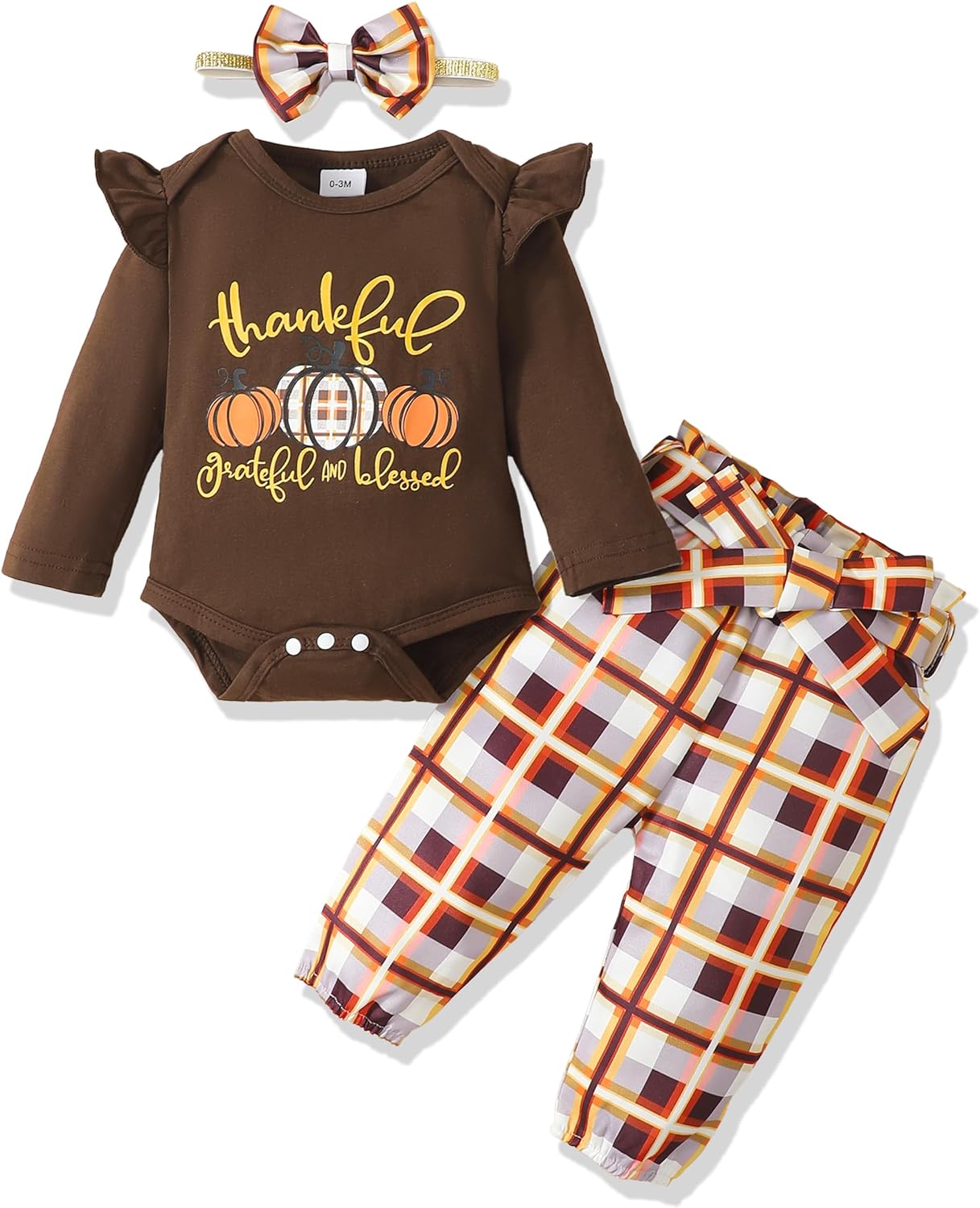 251102114721742_1 SODLON Newborn Baby Girl Clothes Infant Outfits Clothing Ruffle Romper Bell Bottoms Flared Pants Outfit Sets for Baby Girls - Image 1